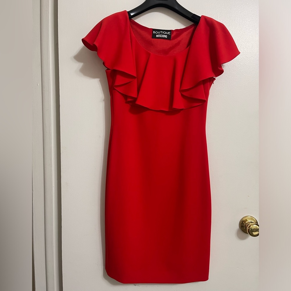 NWT Boutique Moschino Red Midi Dress Size US 6